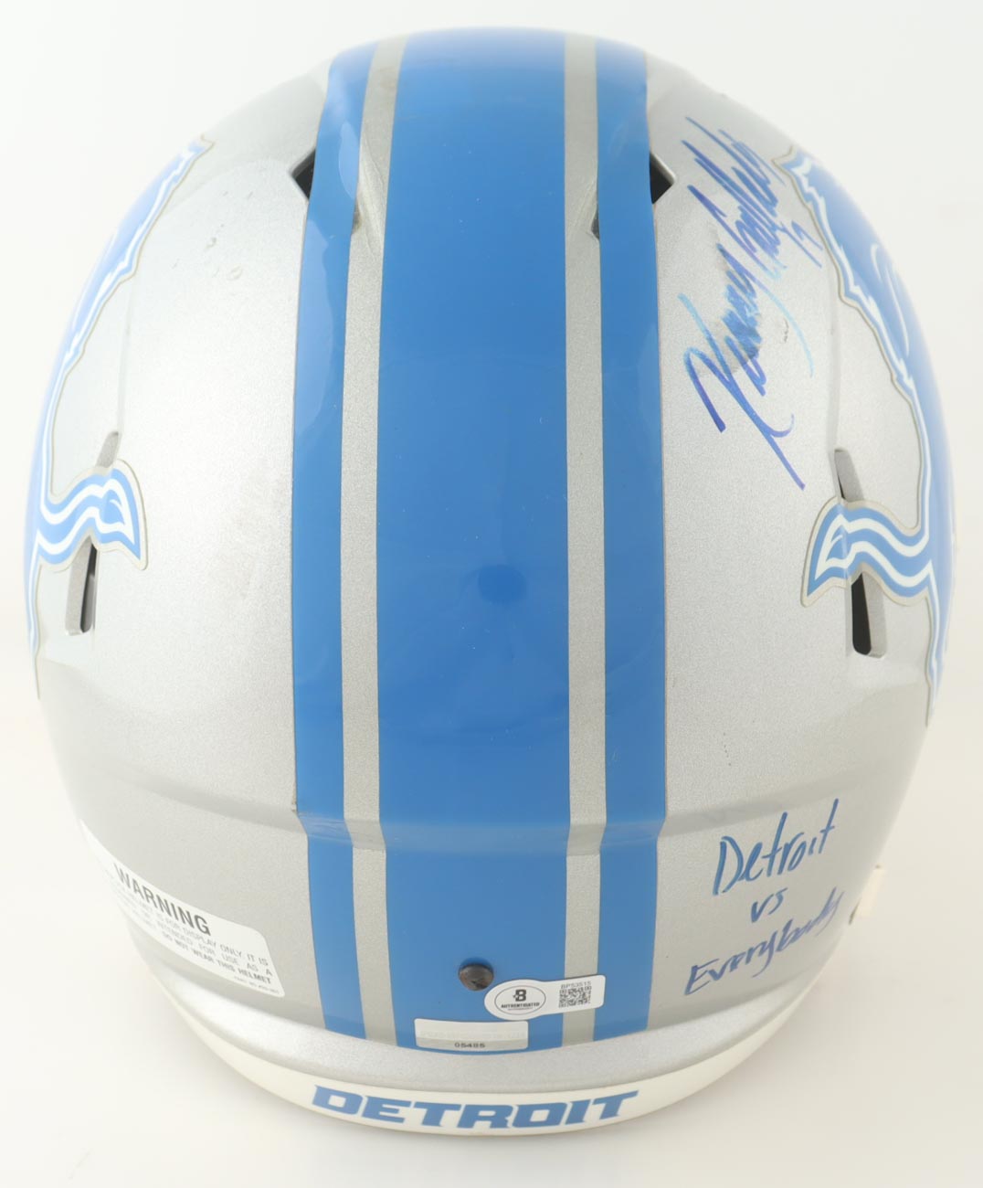 Kenny Golladay Signed Lions Full-Size Speed Helmet Inscribed "Detroit Vs. Everbody" (Beckett) at PristineAuction.com Kenny Golladay Signed Lions Full-Size Speed Helmet Inscribed "Detroit Vs. Everbody" (Beckett) at PristineAuction.com