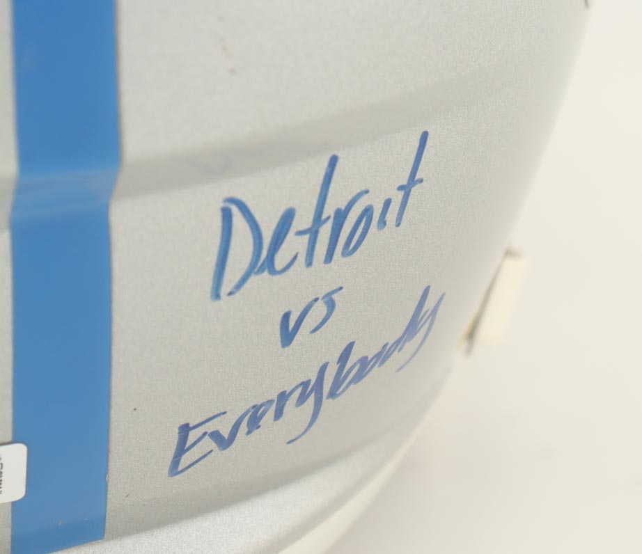 Kenny Golladay Signed Lions Full-Size Speed Helmet Inscribed "Detroit Vs. Everbody" (Beckett) at PristineAuction.com Kenny Golladay Signed Lions Full-Size Speed Helmet Inscribed "Detroit Vs. Everbody" (Beckett) at PristineAuction.com