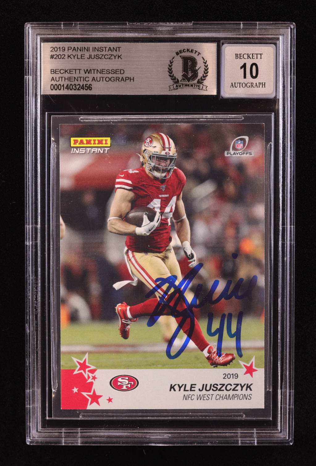 Kyle Juszczyk Signed 2019 Panini Instant #202 (BGS | Auto 10) at PristineAuction.com Kyle Juszczyk Signed 2019 Panini Instant #202 (BGS | Auto 10) at PristineAuction.com