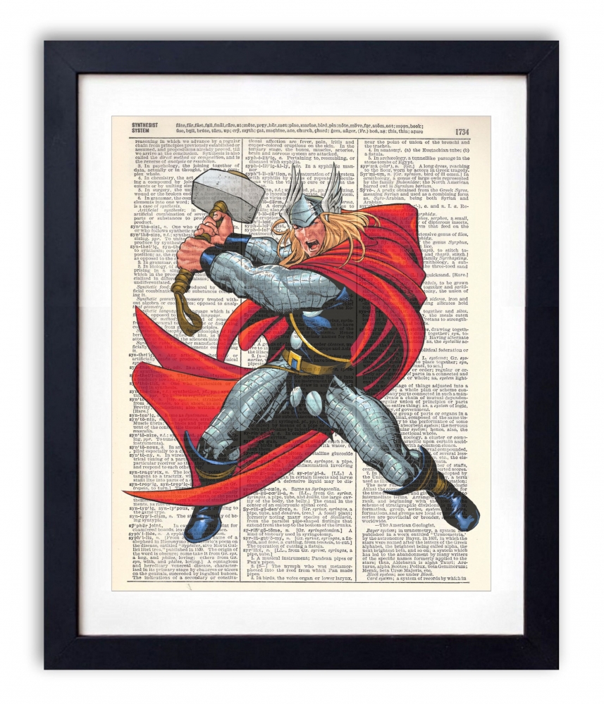 "Thor" Marvel Avengers Original Antique Dictionary Page Art Print