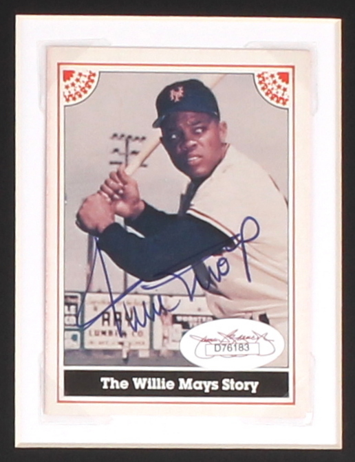 Willie Mays Signed 14x18 Custom Matted Baseball Card Display (SOP & JSA COA) at PristineAuction.com Willie Mays Signed 14x18 Custom Matted Baseball Card Display (SOP & JSA COA) at PristineAuction.com