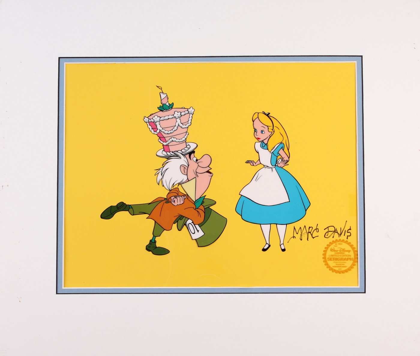Marc Davis Signed Walt Disney LE Animation Disney Mat Serigraph Cel (PA LOA) at PristineAuction.com Marc Davis Signed Walt Disney LE Animation Disney Mat Serigraph Cel (PA LOA) at PristineAuction.com
