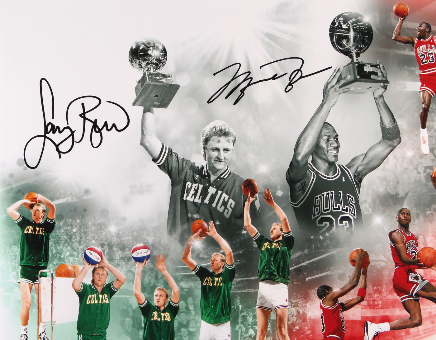 Michael Jordan & Larry Bird Dual Signed LE "All Star Saturday Night" 20x24 Photo (UDA COA) at PristineAuction.com Michael Jordan & Larry Bird Dual Signed LE "All Star Saturday Night" 20x24 Photo (UDA COA) at PristineAuction.com