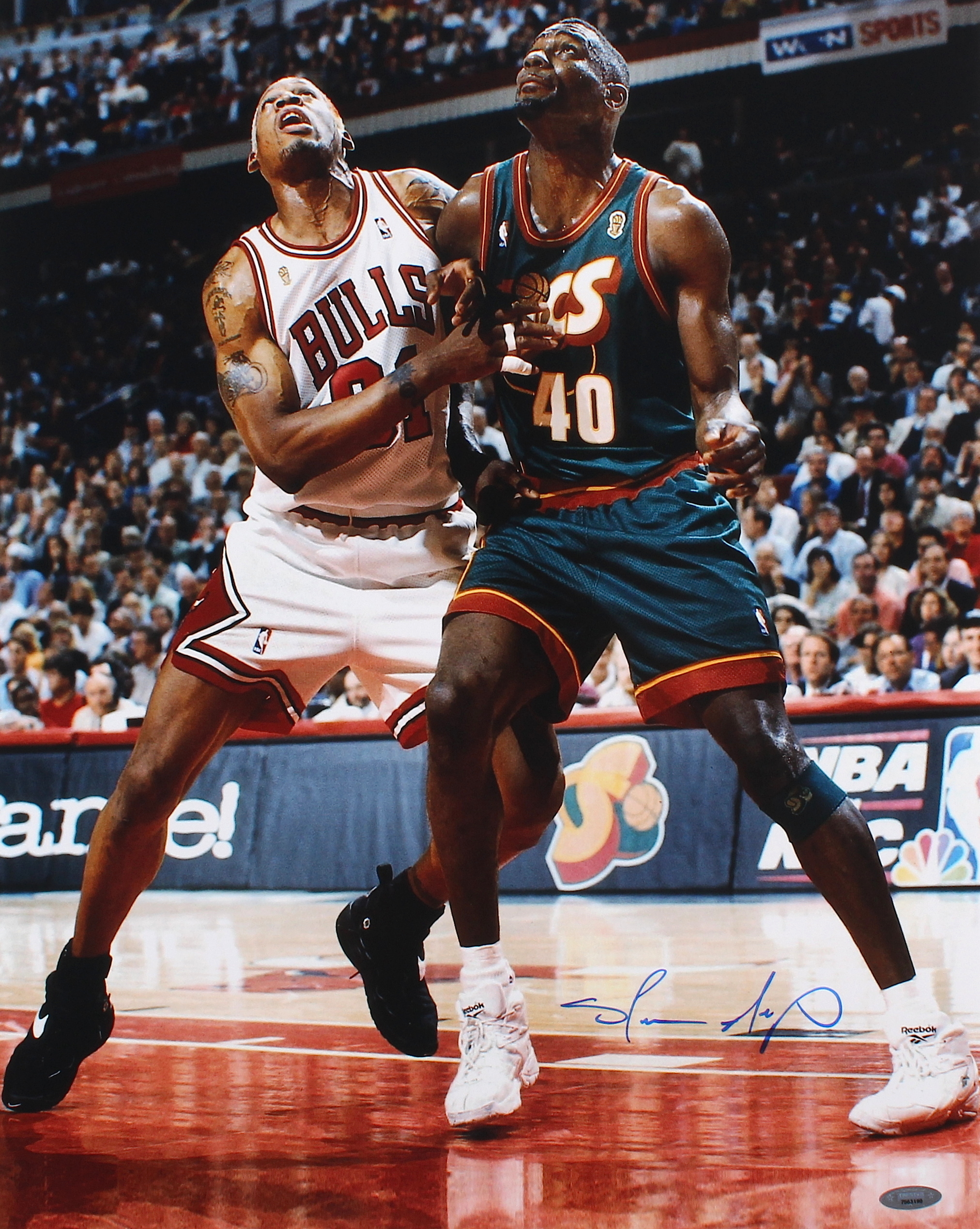 Shawn Kemp Signed Sonics 16x20 Photo vs. Dennis Rodman (TriStar) at PristineAuction.com Shawn Kemp Signed Sonics 16x20 Photo vs. Dennis Rodman (TriStar) at PristineAuction.com