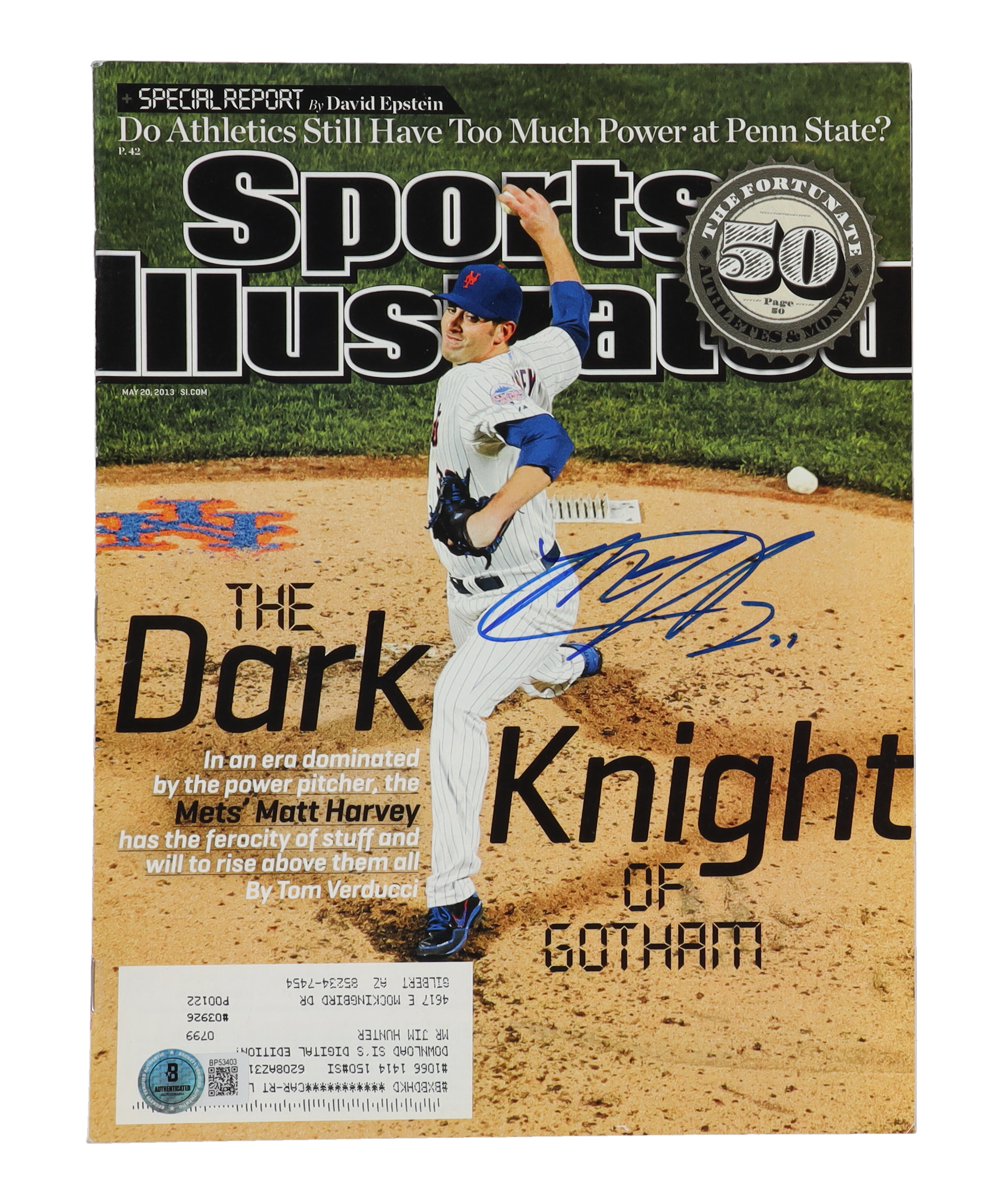 Matt Harvey Signed 2013 Sports Illustrated Magazine (Beckett) at PristineAuction.com Matt Harvey Signed 2013 Sports Illustrated Magazine (Beckett) at PristineAuction.com