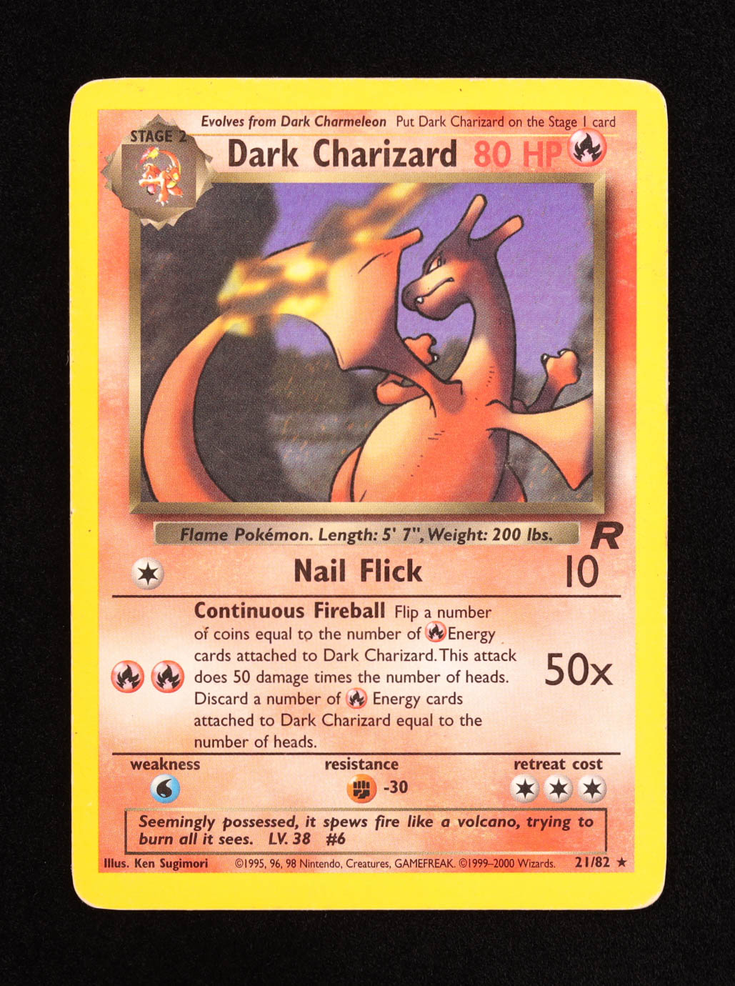 Dark Charizard 2000 Pokemon Team Rocket Unlimited #21 at PristineAuction.com Dark Charizard 2000 Pokemon Team Rocket Unlimited #21 at PristineAuction.com