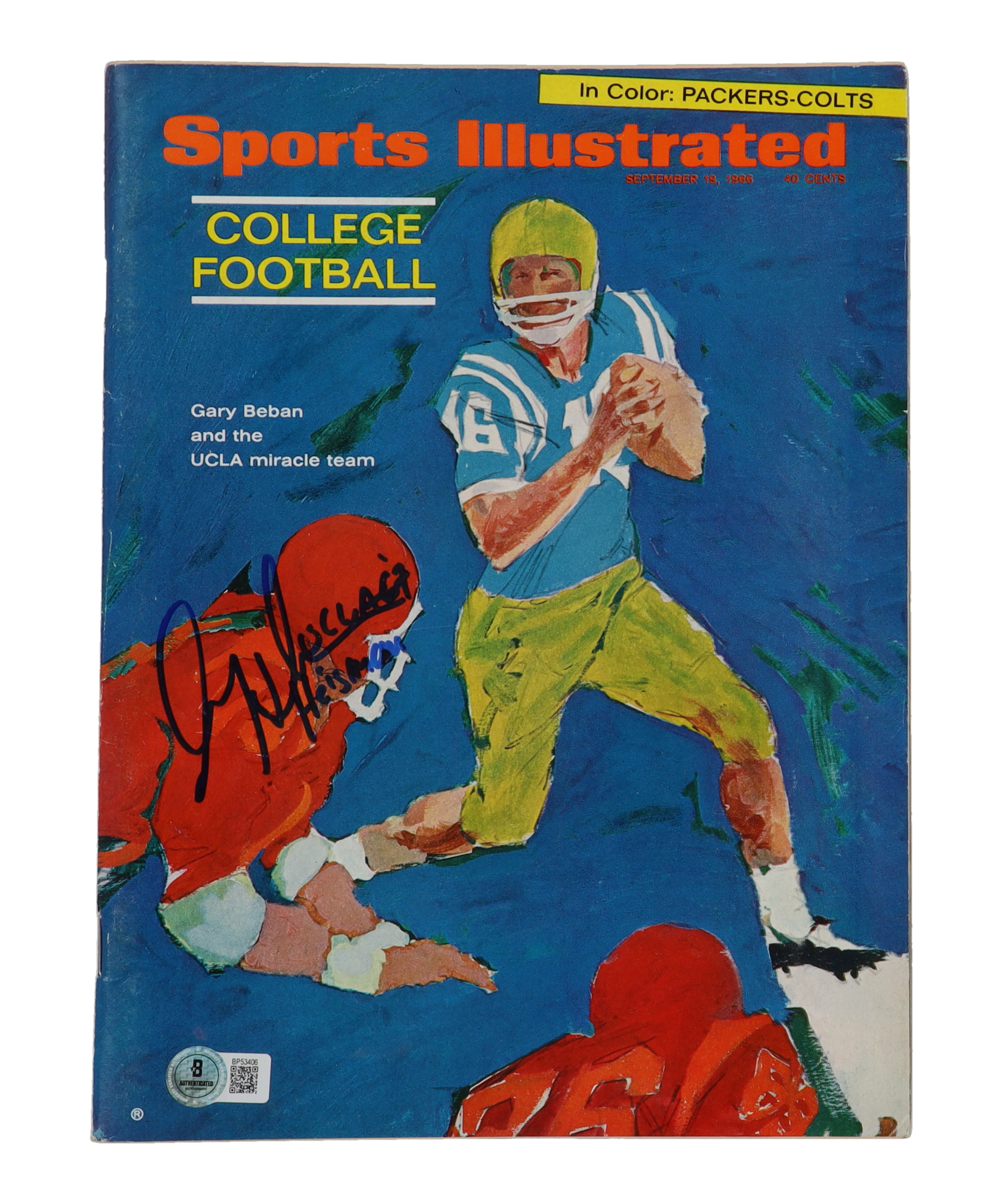 Gary Beban Signed 1966 Sports Illustrated Magazine Inscribed "Heisman" (Beckett) at PristineAuction.com Gary Beban Signed 1966 Sports Illustrated Magazine Inscribed "Heisman" (Beckett) at PristineAuction.com