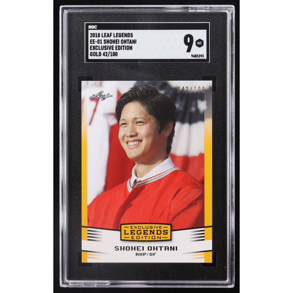 Shohei Ohtani 2018 Leaf Ohtani Legends Exclusive Edition Gold #EE01 RC #42/100 (SGC 9) at PristineAuction.com