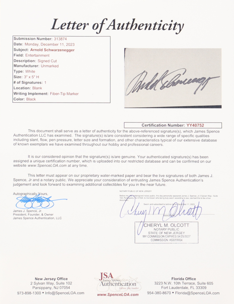 Arnold Schwarzenegger Signed "The Terminator" Custom Framed Cut Display (JSA) at PristineAuction.com Arnold Schwarzenegger Signed "The Terminator" Custom Framed Cut Display (JSA) at PristineAuction.com