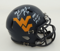 Mike Vanderjagt Signed West Virginia Mountaineers Speed Mini Helmet Inscribed "Eat S*** Pitt" With Field Goal Sketch (Beckett) at PristineAuction.com