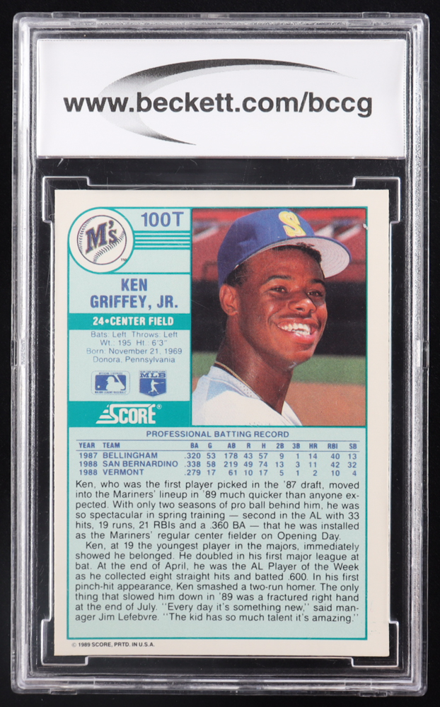 Ken Griffey Jr. 1989 Score Rookie/Traded #100T RC (BCCG 10) at PristineAuction.com Ken Griffey Jr. 1989 Score Rookie/Traded #100T RC (BCCG 10) at PristineAuction.com
