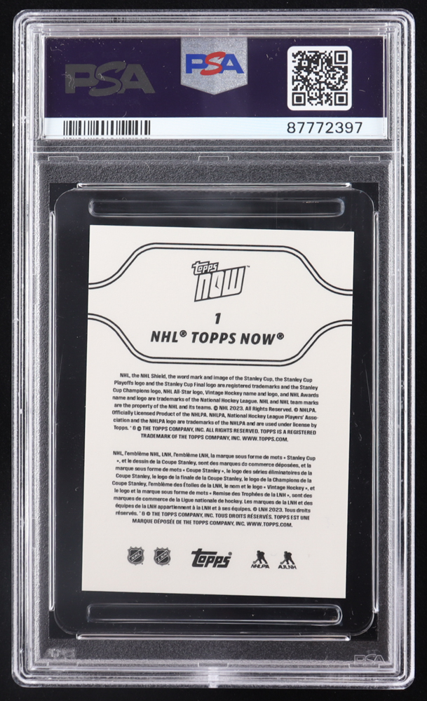 Connor Bedard 2023-24 Topps Now Stickers #1 RC (PSA 10) at PristineAuction.com Connor Bedard 2023-24 Topps Now Stickers #1 RC (PSA 10) at PristineAuction.com
