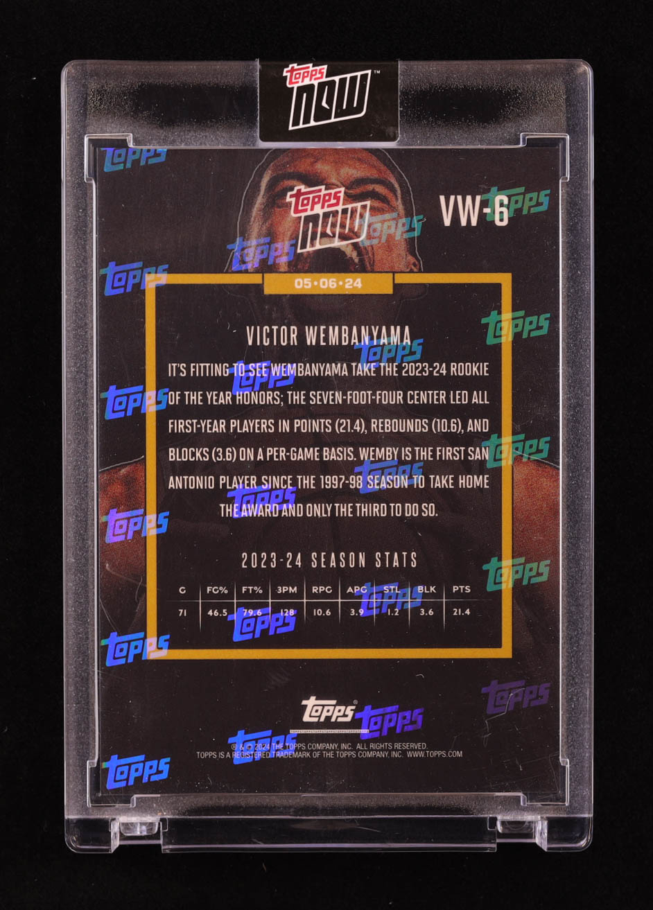 Victor Wembanyama 2023-24 Topps Now Victor Wembanyama #VW6 RC at PristineAuction.com Victor Wembanyama 2023-24 Topps Now Victor Wembanyama #VW6 RC at PristineAuction.com