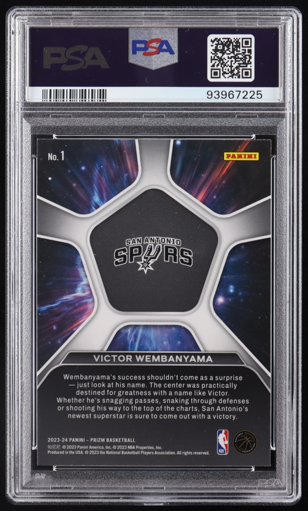 Victor Wembanyama 2023-24 Panini Prizm Deep Space #1 RC (PSA 10) at PristineAuction.com Victor Wembanyama 2023-24 Panini Prizm Deep Space #1 RC (PSA 10) at PristineAuction.com