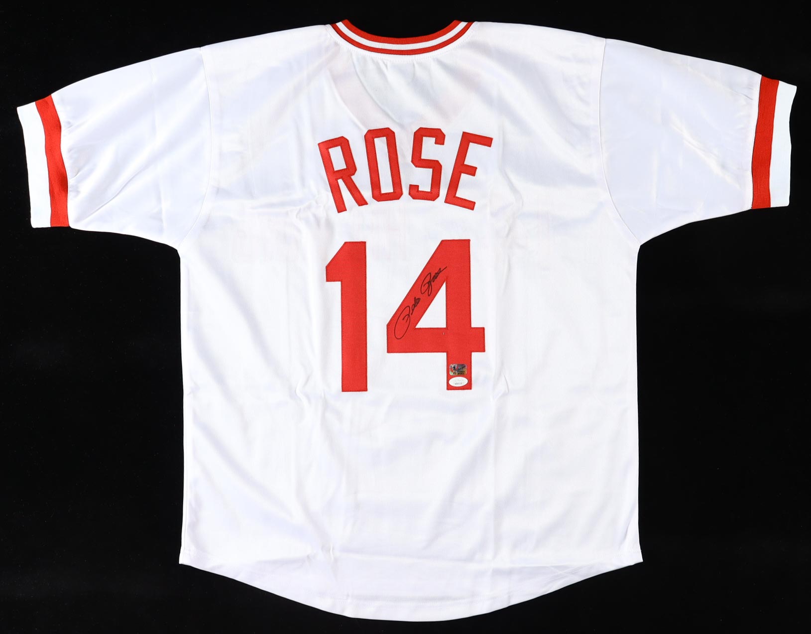 Pete Rose Signed Jersey (JSA & Rose) at PristineAuction.com Pete Rose Signed Jersey (JSA & Rose) at PristineAuction.com