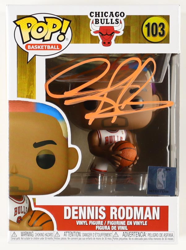 Dennis Rodman Signed Bulls #103 Funko Pop! Vinyl Figure (JSA & Rodman) at PristineAuction.com Dennis Rodman Signed Bulls #103 Funko Pop! Vinyl Figure (JSA & Rodman) at PristineAuction.com