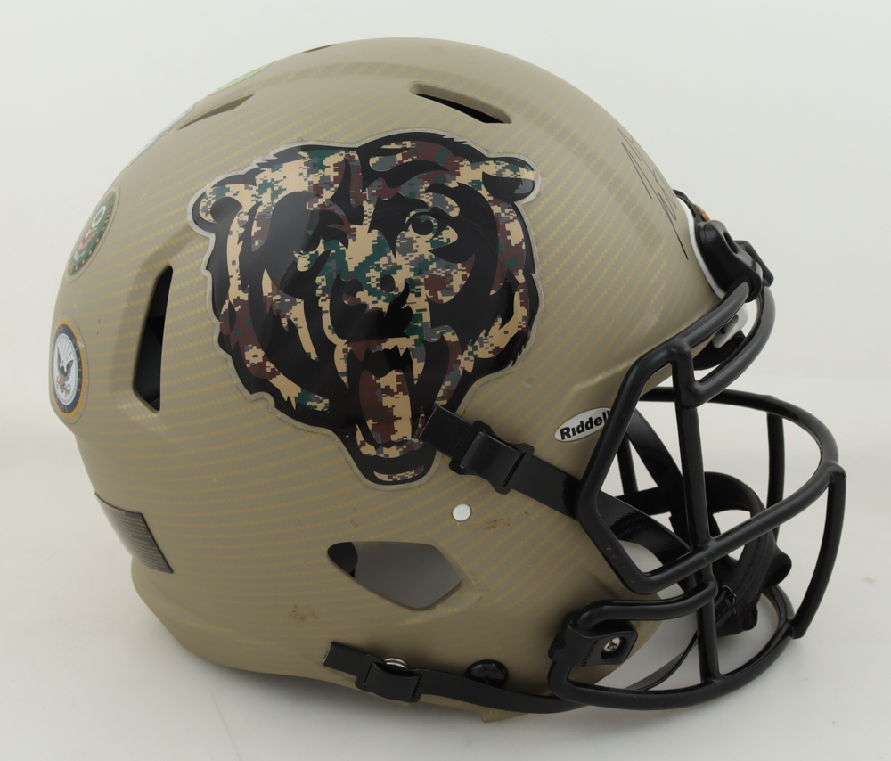Justin Fields Signed Bears Youth-Size Authentic On-Field Salute To Service Alternate Speed Helmet (Beckett) at PristineAuction.com Justin Fields Signed Bears Youth-Size Authentic On-Field Salute To Service Alternate Speed Helmet (Beckett) at PristineAuction.com