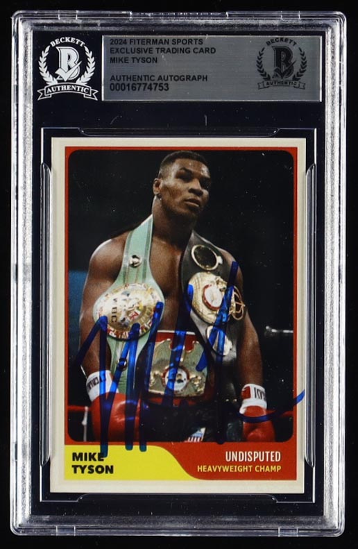 Mike Tyson Signed 2024 Fiterman Sports Trading Card (BGS) at PristineAuction.com Mike Tyson Signed 2024 Fiterman Sports Trading Card (BGS) at PristineAuction.com