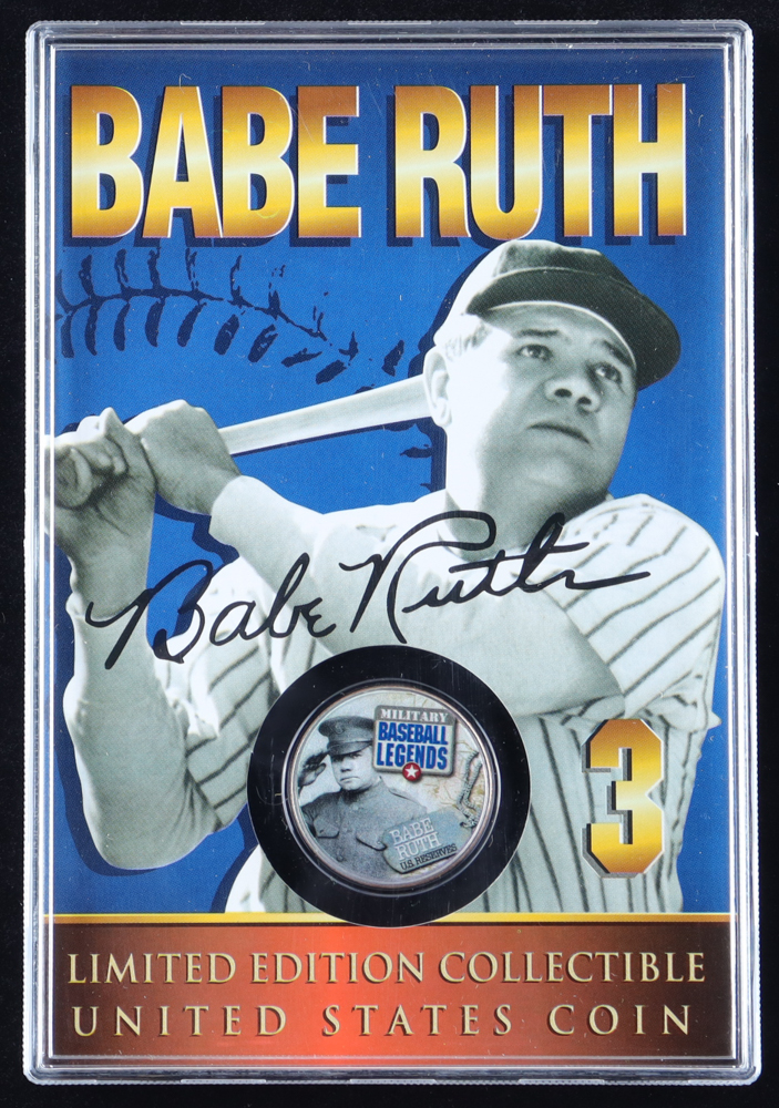 Babe Ruth LE 2005 Merrick Mint "Military Baseball Legends" Collectible U.S. Half Dollar Coin at PristineAuction.com Babe Ruth LE 2005 Merrick Mint "Military Baseball Legends" Collectible U.S. Half Dollar Coin at PristineAuction.com