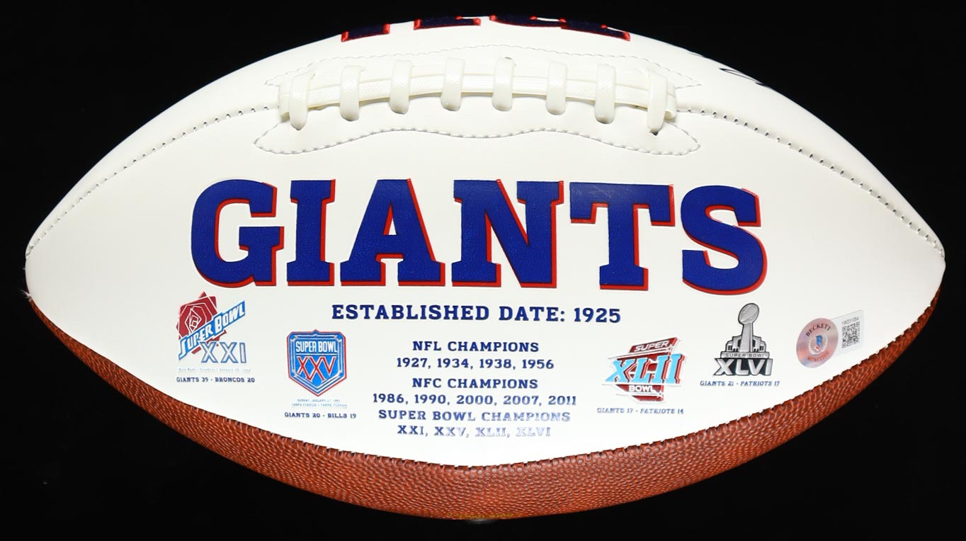 Rodney Hampton Signed Giants Logo Football (Beckett) at PristineAuction.com Rodney Hampton Signed Giants Logo Football (Beckett) at PristineAuction.com