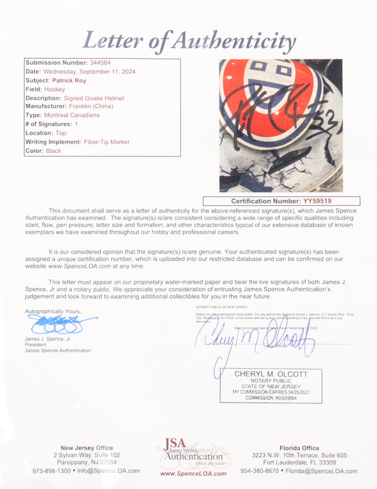 Patrick Roy Signed Canadiens Full-Size Goalie Mask (JSA) at PristineAuction.com Patrick Roy Signed Canadiens Full-Size Goalie Mask (JSA) at PristineAuction.com