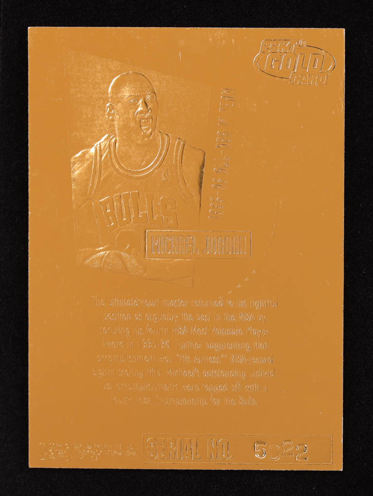 Michael Jordan 1996-97 Fleer Ultra Court Masters 23KT Gold Card #5022 at PristineAuction.com Michael Jordan 1996-97 Fleer Ultra Court Masters 23KT Gold Card #5022 at PristineAuction.com