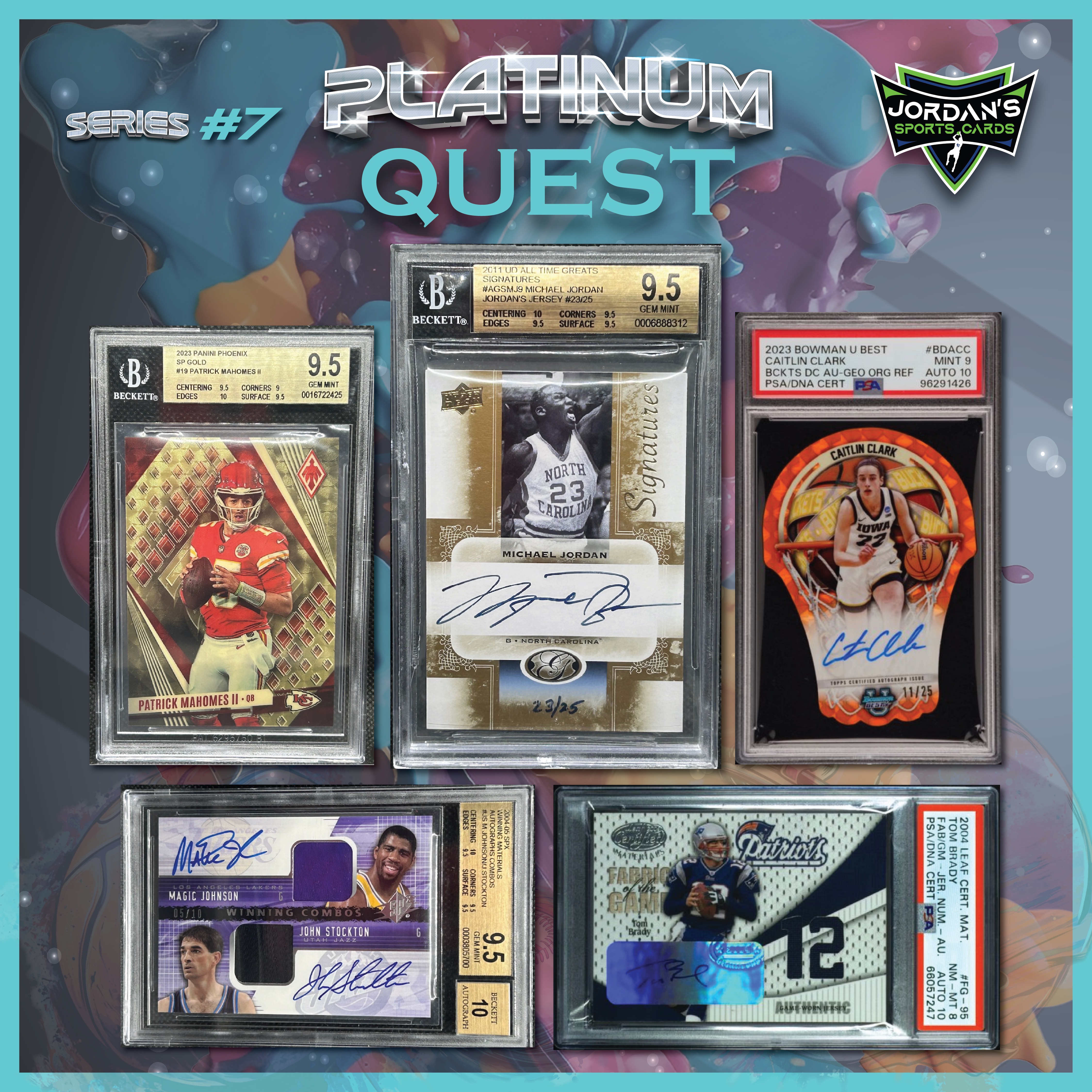Platinum Quest Series 7 Sports Card Mystery Box Presented by Jordan's Sports Cards - (1) Graded PSA, BGS, or SGC Card Per Pack at PristineAuction.com Platinum Quest Series 7 Sports Card Mystery Box Presented by Jordan's Sports Cards - (1) Graded PSA, BGS, or SGC Card Per Pack at PristineAuction.com