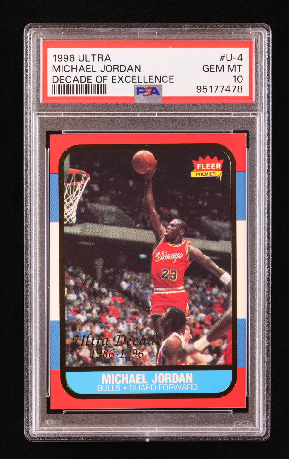 Michael Jordan 1996-97 Ultra Decade of Excellence #U4 (PSA 10) at PristineAuction.com Michael Jordan 1996-97 Ultra Decade of Excellence #U4 (PSA 10) at PristineAuction.com