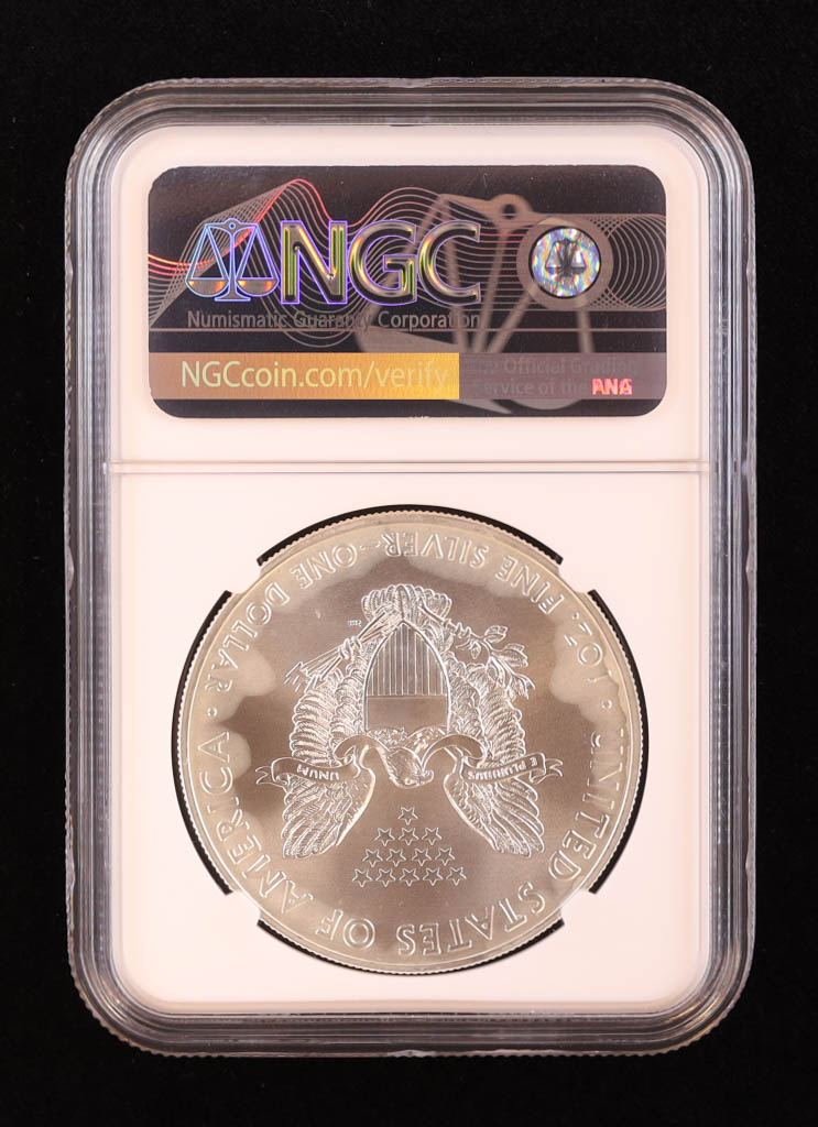 2020-(S) American Silver Eagle - Emergency Production Early Releases - Hand-Signed by Congressman Mike Castle (NGC MS69) at PristineAuction.com 2020-(S) American Silver Eagle - Emergency Production Early Releases - Hand-Signed by Congressman Mike Castle (NGC MS69) at PristineAuction.com