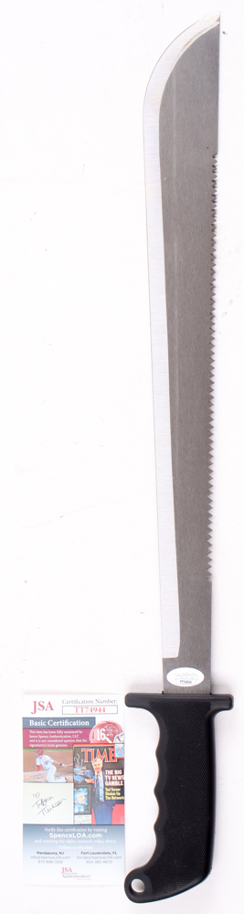 Kane Hodder Signed "Friday the 13th" 24" Steel Machete Inscribed "Jason 7,8,9,X" (JSA) at PristineAuction.com Kane Hodder Signed "Friday the 13th" 24" Steel Machete Inscribed "Jason 7,8,9,X" (JSA) at PristineAuction.com