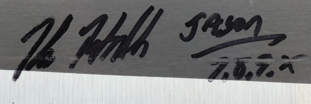 Kane Hodder Signed "Friday the 13th" 24" Steel Machete Inscribed "Jason 7,8,9,X" (JSA) at PristineAuction.com Kane Hodder Signed "Friday the 13th" 24" Steel Machete Inscribed "Jason 7,8,9,X" (JSA) at PristineAuction.com