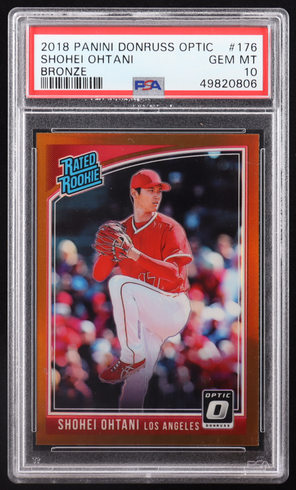 Shohei Ohtani 2018 Donruss Optic Variations Bronze #176 RR RC (PSA 10) at PristineAuction.com Shohei Ohtani 2018 Donruss Optic Variations Bronze #176 RR RC (PSA 10) at PristineAuction.com