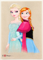 "Elsa & Anna" Frozen LE 8x12 Art Print by Thang Nguyen #/50 (PA) at PristineAuction.com