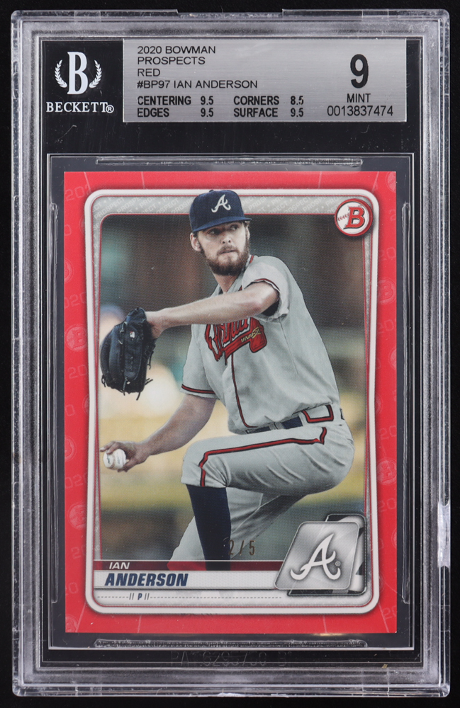Ian Anderson 2020 Bowman Prospects Red #BP97 #2/5 RC (BGS 9) at PristineAuction.com Ian Anderson 2020 Bowman Prospects Red #BP97 #2/5 RC (BGS 9) at PristineAuction.com