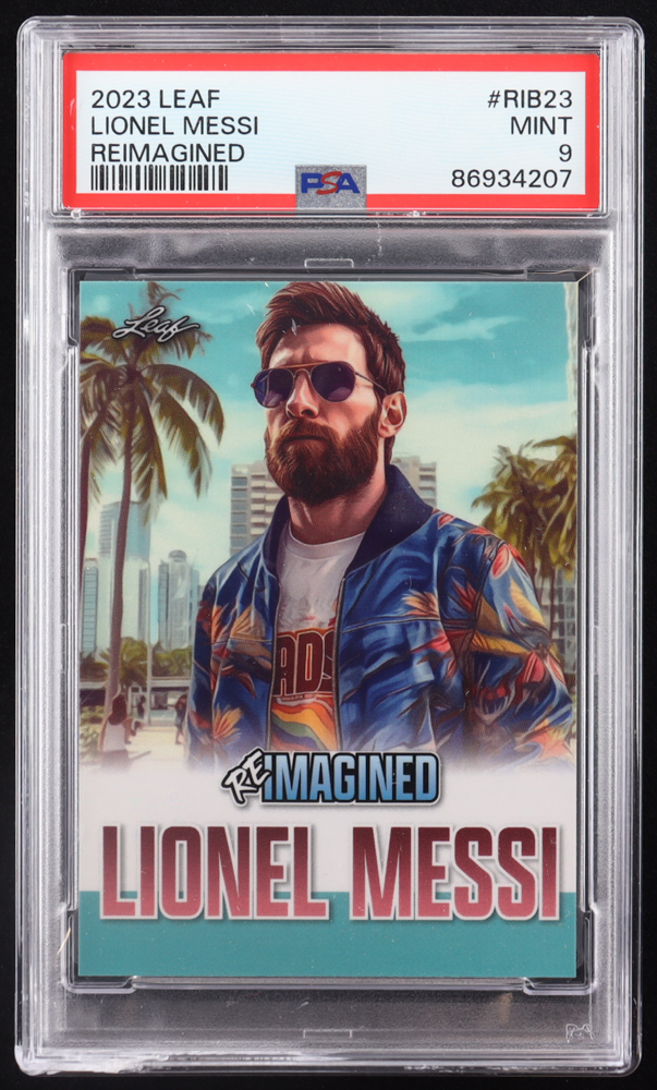 Lionel Messi 2023 Leaf Web Exclusives Leaf Reimagined #RIB23 (PSA 9) at PristineAuction.com Lionel Messi 2023 Leaf Web Exclusives Leaf Reimagined #RIB23 (PSA 9) at PristineAuction.com