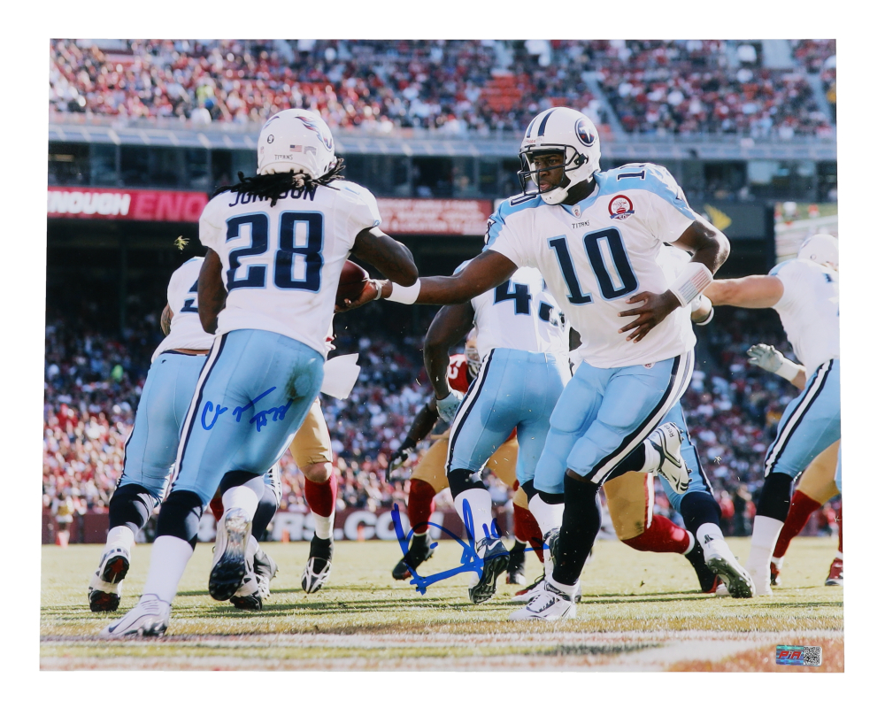 Chris Johnson & Vince Young Signed Titans 16x20 Photo (PIA) Pristine