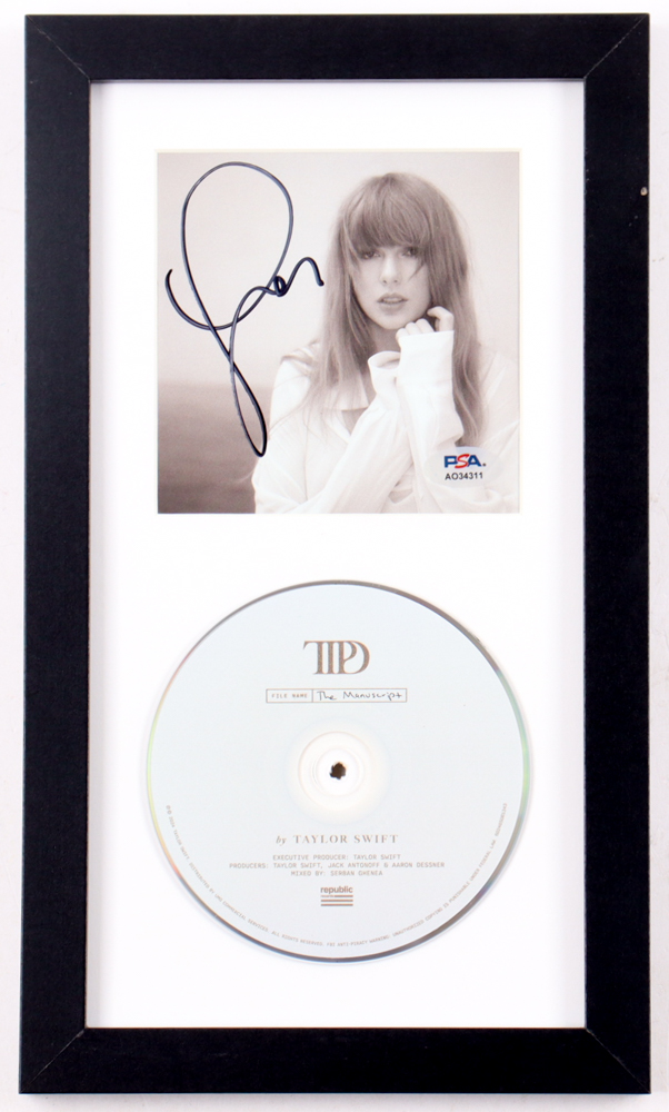 Taylor Swift Signed Custom Framed "The Tortured Poets Department" CD Album Cover Display (PSA) at PristineAuction.com Taylor Swift Signed Custom Framed "The Tortured Poets Department" CD Album Cover Display (PSA) at PristineAuction.com