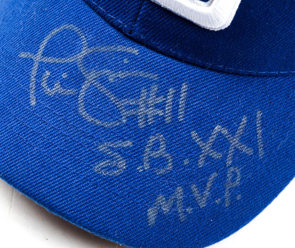 Phil Simms Signed Giants Adjustable Hat Inscribed "SB XXI MVP" (Beckett) at PristineAuction.com Phil Simms Signed Giants Adjustable Hat Inscribed "SB XXI MVP" (Beckett) at PristineAuction.com