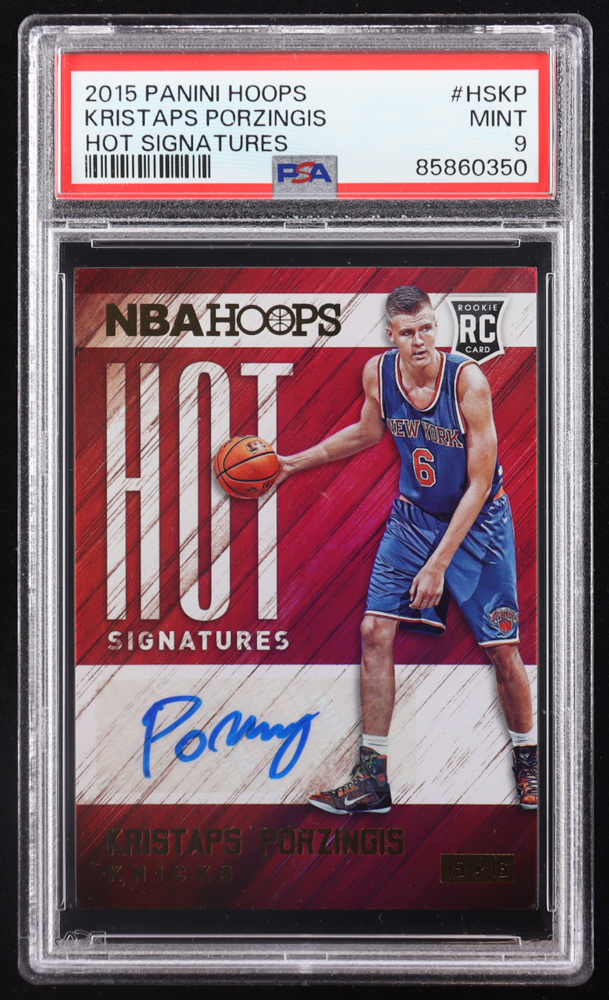 Kristaps Porzingis 2015-16 Hoops Hot Signatures #65 RC (PSA 9) at PristineAuction.com Kristaps Porzingis 2015-16 Hoops Hot Signatures #65 RC (PSA 9) at PristineAuction.com