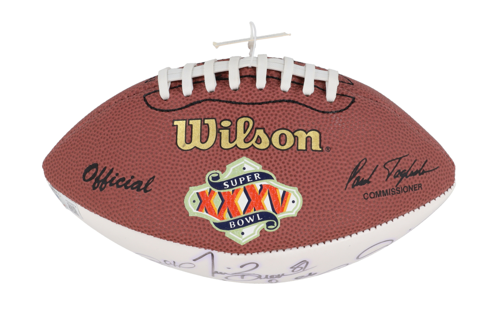 NFL Legends & Stars Super Bowl XXXV Logo Mini Football Signed by (5