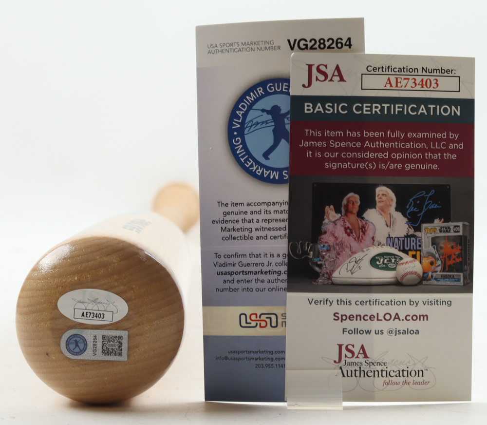 Vladimir Guerrero Jr. Signed Rawlings Baseball Bat (JSA & Guerrero Jr.) at PristineAuction.com Vladimir Guerrero Jr. Signed Rawlings Baseball Bat (JSA & Guerrero Jr.) at PristineAuction.com