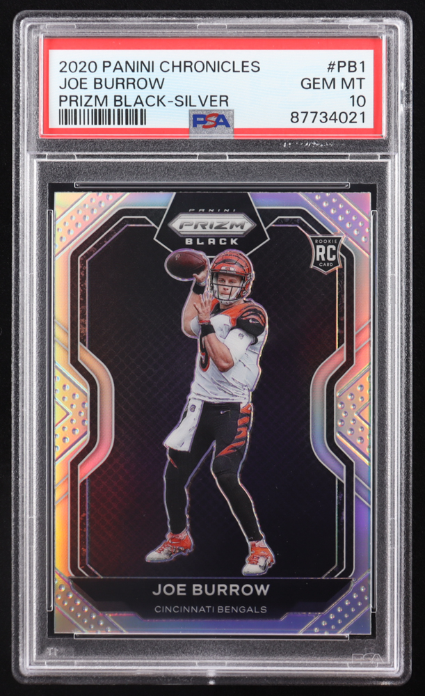 Joe Burrow 2020 Panini Prizm Black Silver #1 RC (PSA 10) at PristineAuction.com Joe Burrow 2020 Panini Prizm Black Silver #1 RC (PSA 10) at PristineAuction.com