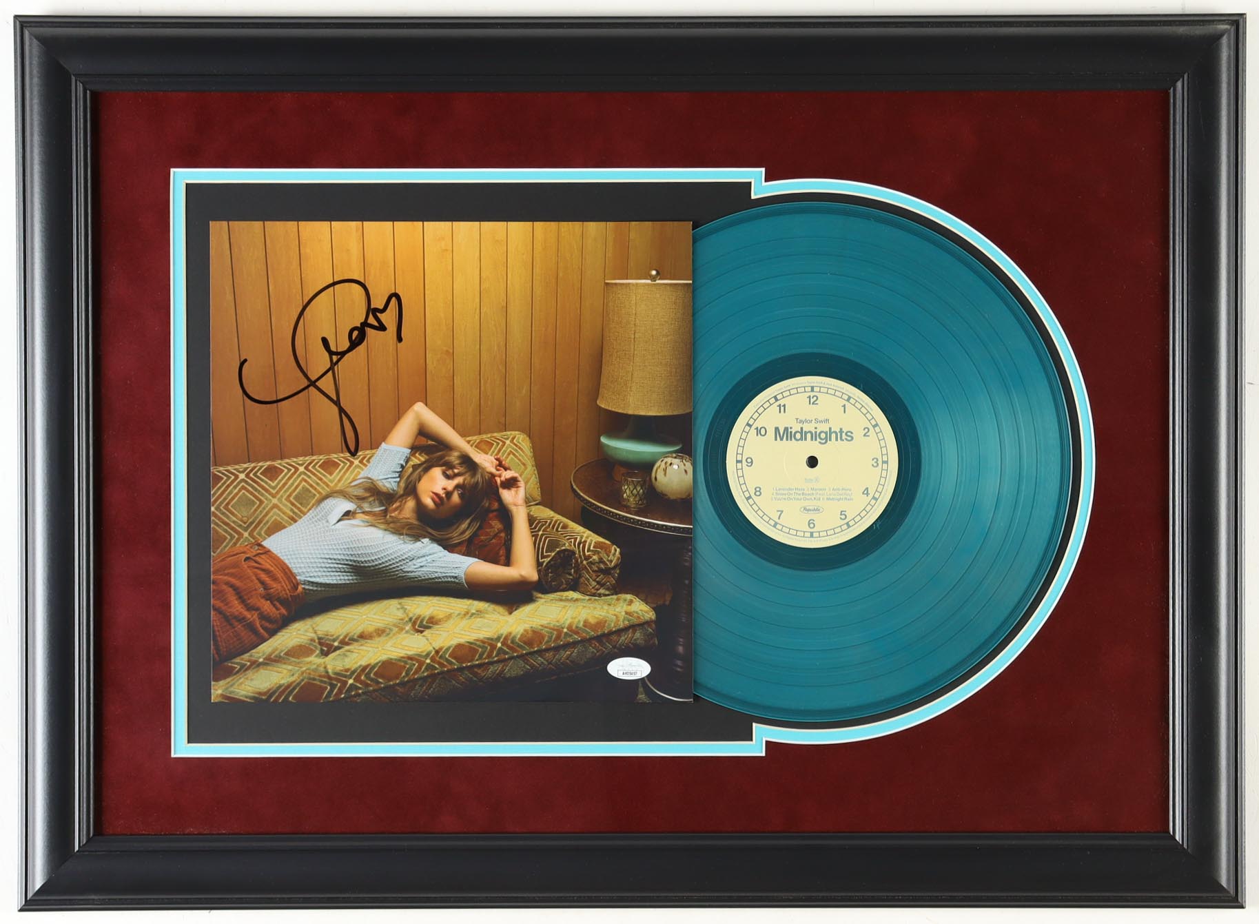 Taylor Swift Signed Custom Framed "Midnights" Vinyl Album Insert Display (JSA) at PristineAuction.com Taylor Swift Signed Custom Framed "Midnights" Vinyl Album Insert Display (JSA) at PristineAuction.com