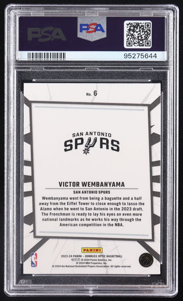 Victor Wembanyama 2023-24 Donruss Optic My House #6 RC (PSA 10) at PristineAuction.com Victor Wembanyama 2023-24 Donruss Optic My House #6 RC (PSA 10) at PristineAuction.com
