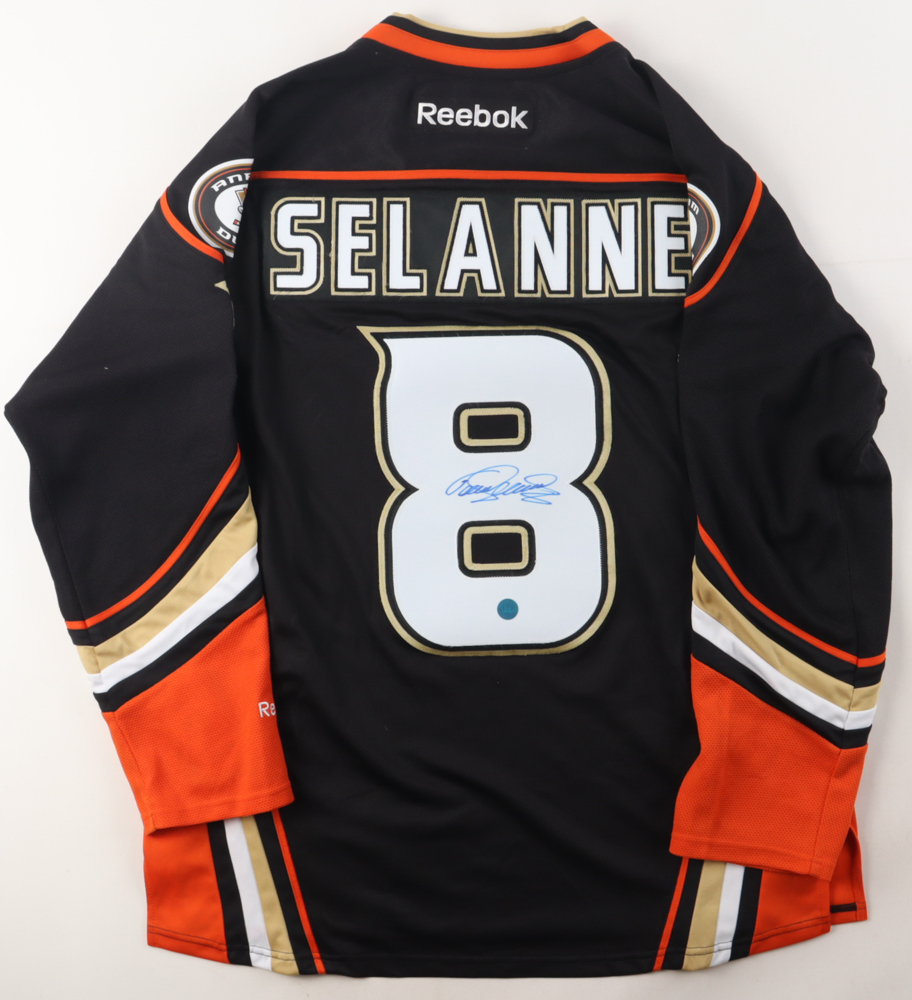 Teemu Selanne Signed Ducks Jersey (AJ Sports) at PristineAuction.com Teemu Selanne Signed Ducks Jersey (AJ Sports) at PristineAuction.com