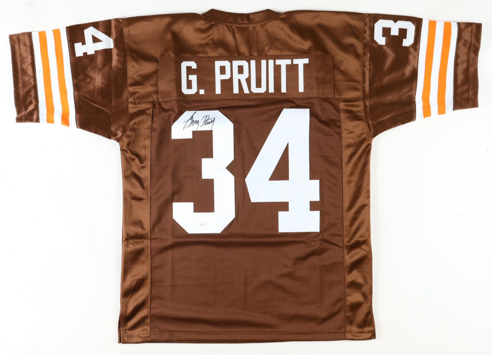 Unsigned Custom Sewn Stitched Greg Pruitt Brown Jersey - Men's Sizes M To 2XL