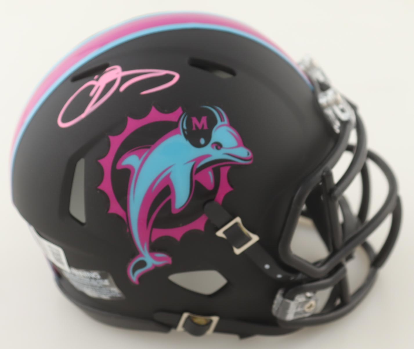 Odell Beckham Jr. Signed Dolphins Miami Vice Alternate Speed Mini Helmet (Beckett) at PristineAuction.com Odell Beckham Jr. Signed Dolphins Miami Vice Alternate Speed Mini Helmet (Beckett) at PristineAuction.com