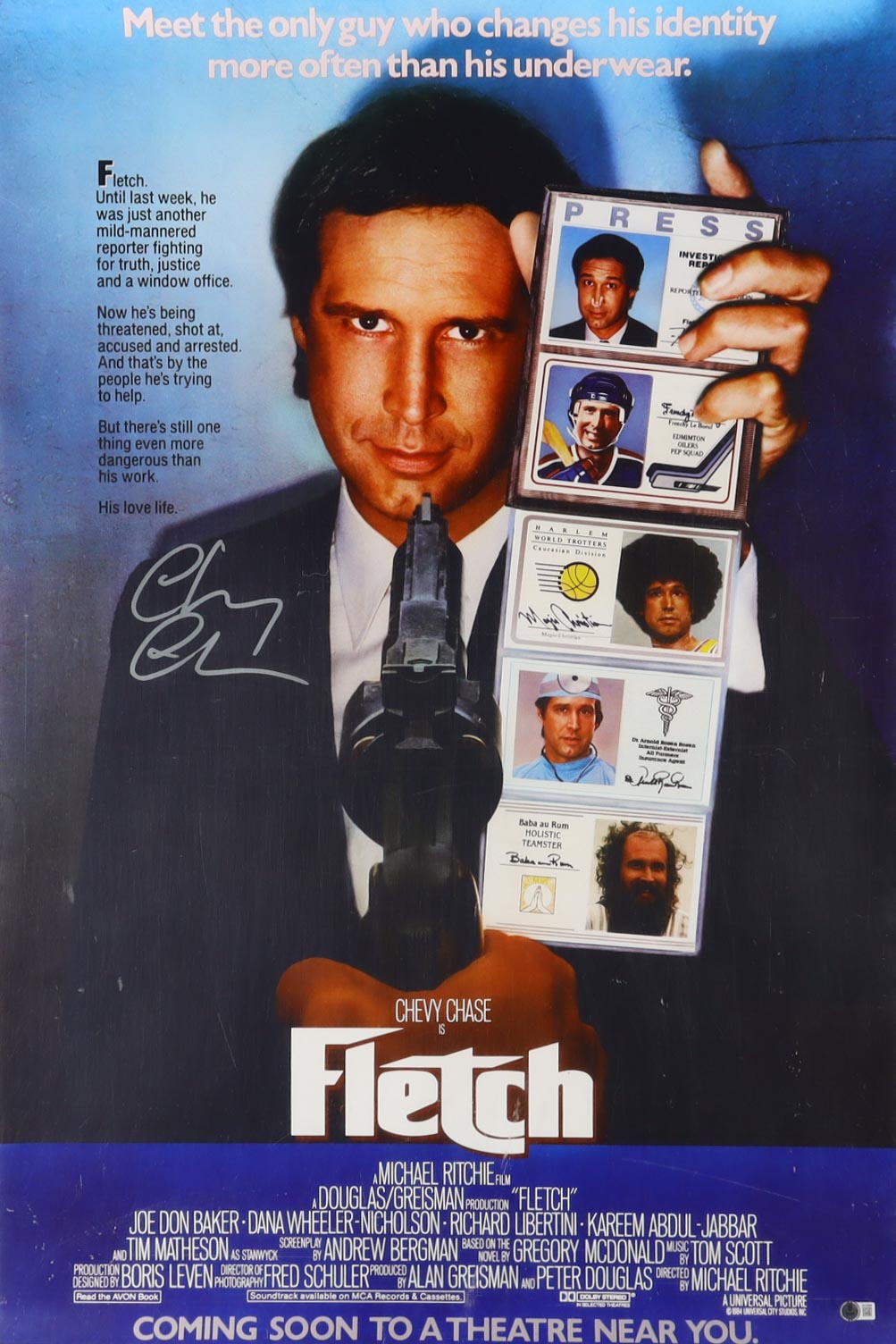 Chevy Chase Signed "Fletch" 27x40 Movie Poster (Beckett) at PristineAuction.com Chevy Chase Signed "Fletch" 27x40 Movie Poster (Beckett) at PristineAuction.com