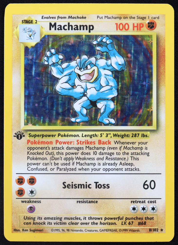 Machamp Pokemon 1999 Base #8 Holo at PristineAuction.com Machamp Pokemon 1999 Base #8 Holo at PristineAuction.com