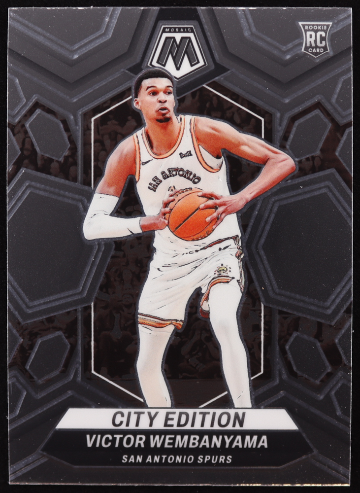 Victor Wembanyama 2023-24 Panini Mosaic #282 RC / City Edition at PristineAuction.com Victor Wembanyama 2023-24 Panini Mosaic #282 RC / City Edition at PristineAuction.com
